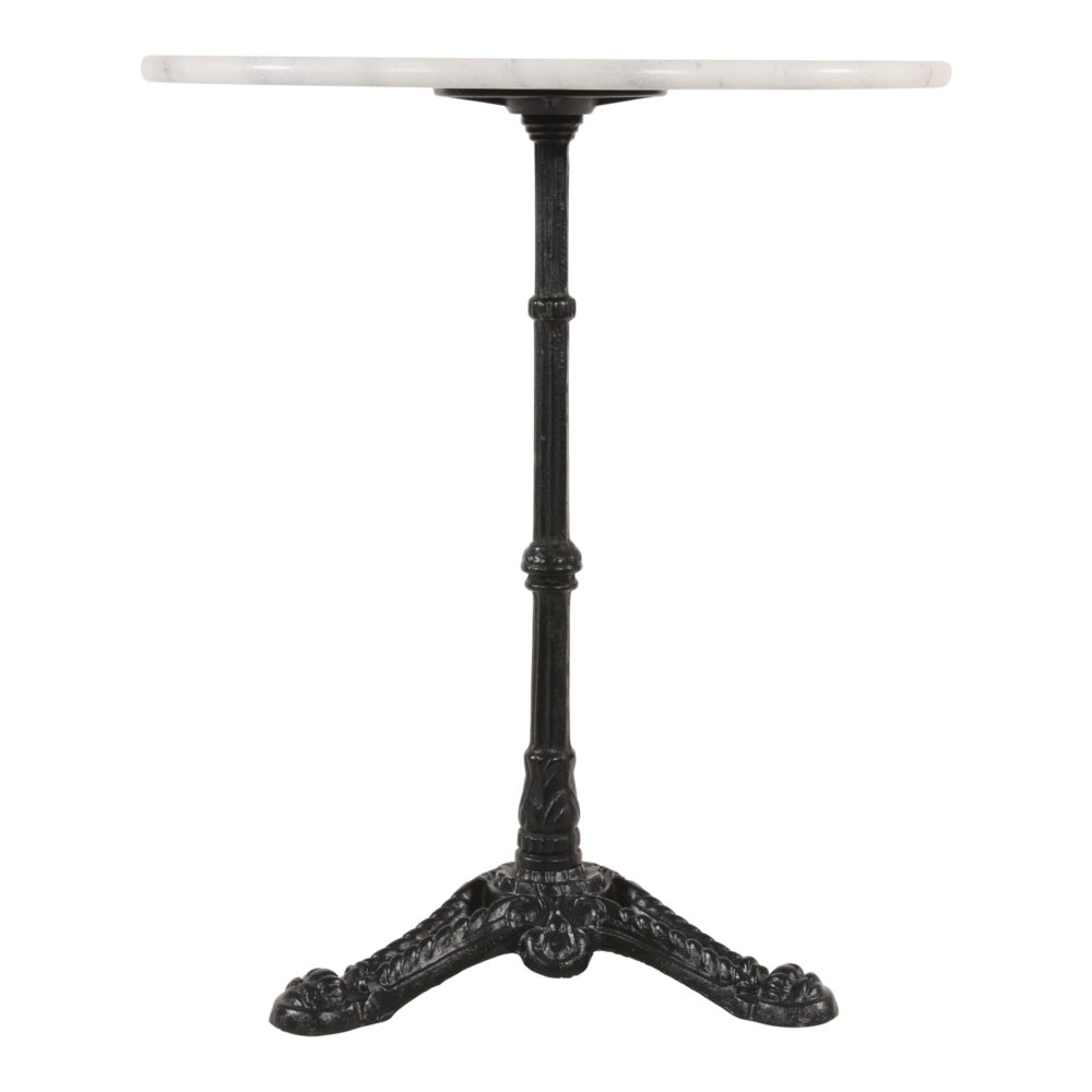 Outdoor Living - Bistrotafel met 60 cm rond marmer tafelblad kleur wit