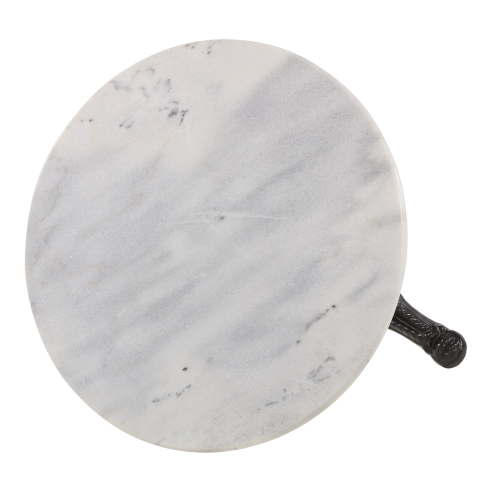Outdoor Living - Bistrotafel met 60 cm rond marmer tafelblad kleur wit