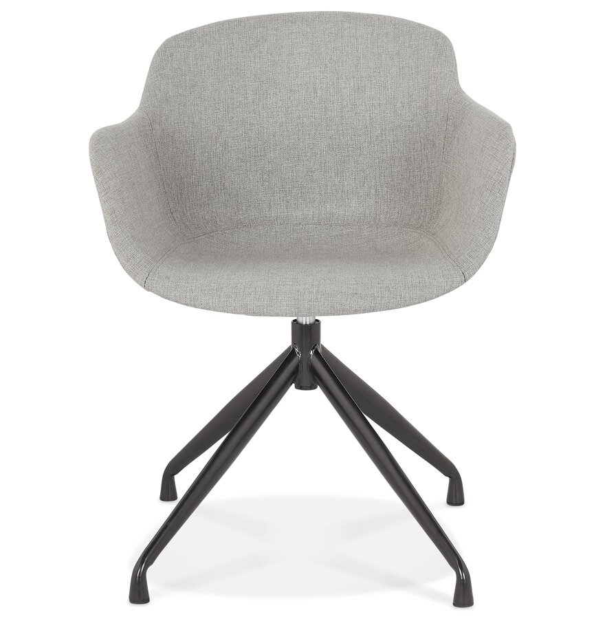 Design stoel met armleuningen &#039;SWAN&#039; van grijze stof