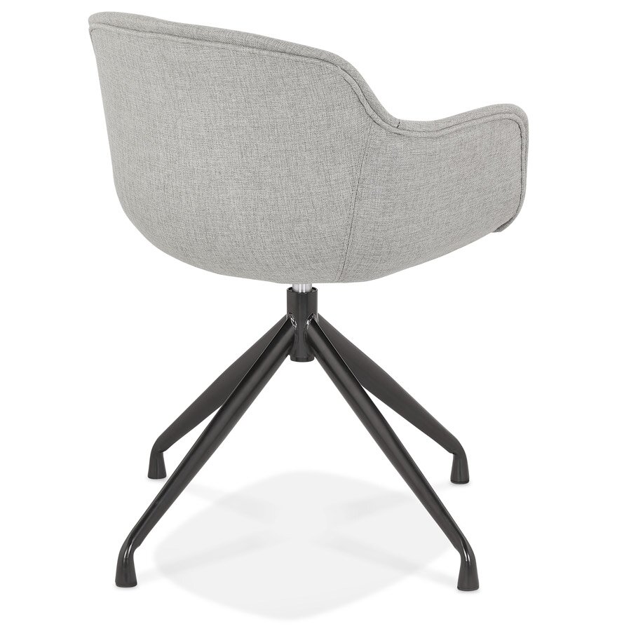 Design stoel met armleuningen &#039;SWAN&#039; van grijze stof