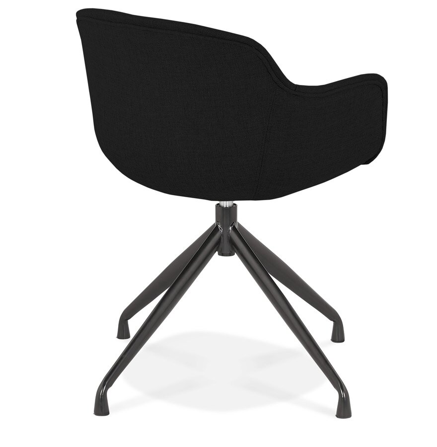 Design stoel met armleuningen &#039;SWAN&#039; van zwarte stof