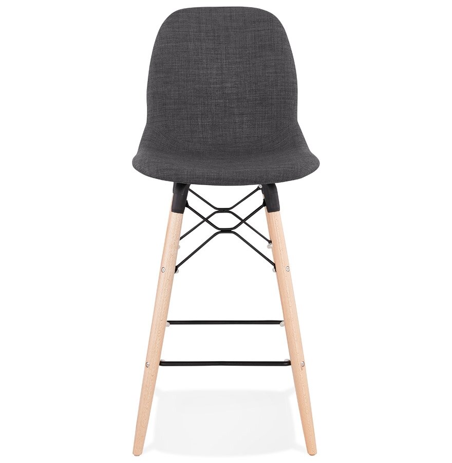 Halfhoge kruk &#039;GALACTIK MINI&#039; van grijze stof Scandinavische stijl
