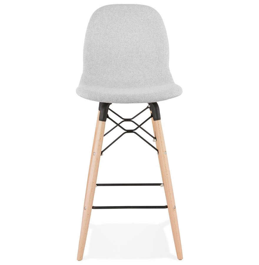 Halfhoge barkruk GALACTIK MINI&#039; in lichtgrijze stof in Scandinavische stijl