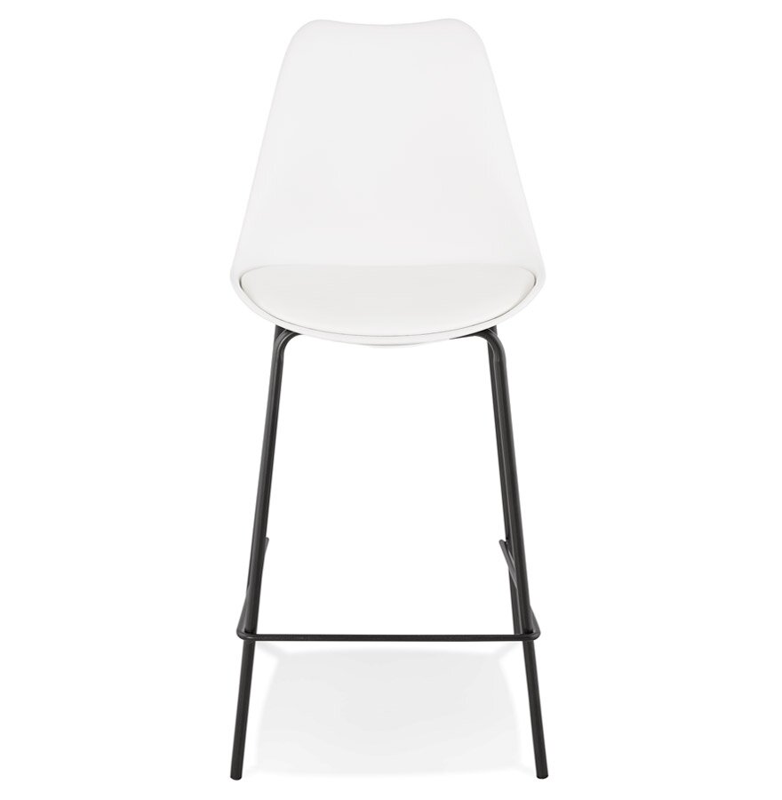 Halfhoge witte barkruk &#039;LEMON MINI&#039; met zwarte metalen poot