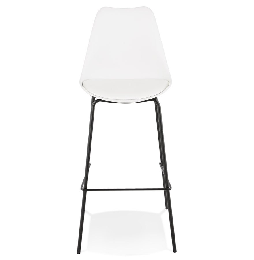 Witte design barkruk &#039;LEMON&#039; met zwarte metalen poot