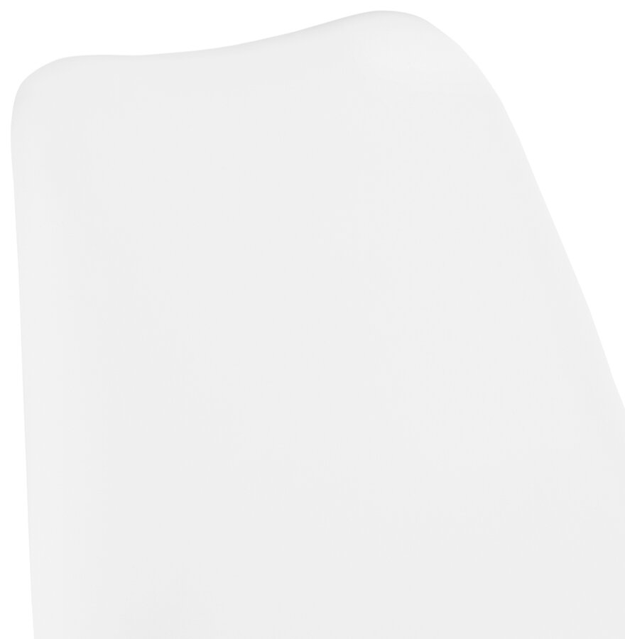 Witte design barkruk &#039;LEMON&#039; met zwarte metalen poot