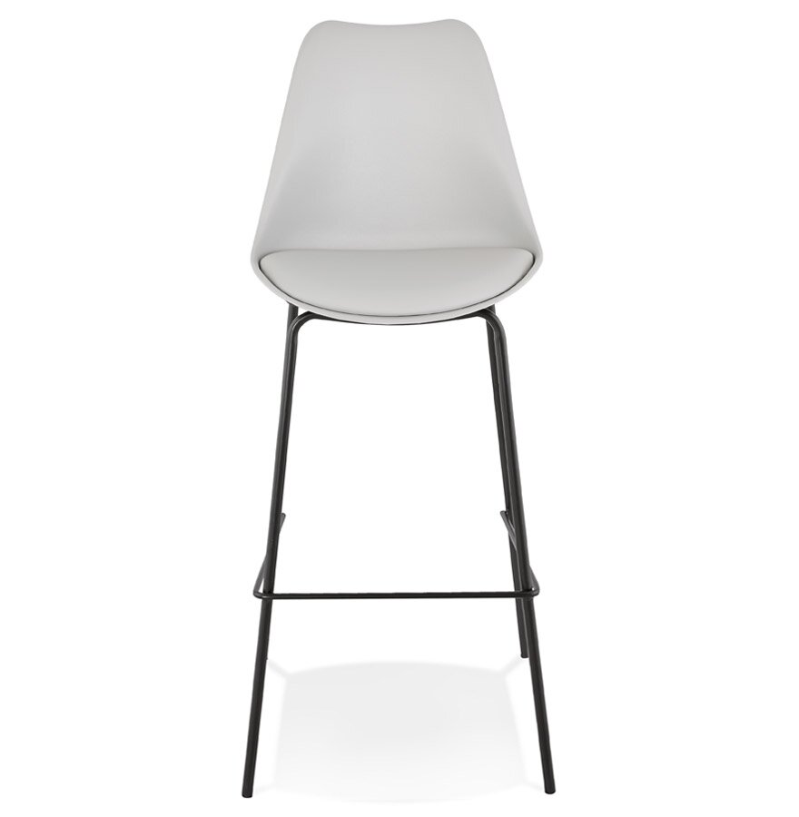 Grijze design barkruk &#039;LEMON&#039; met zwarte metalen poot