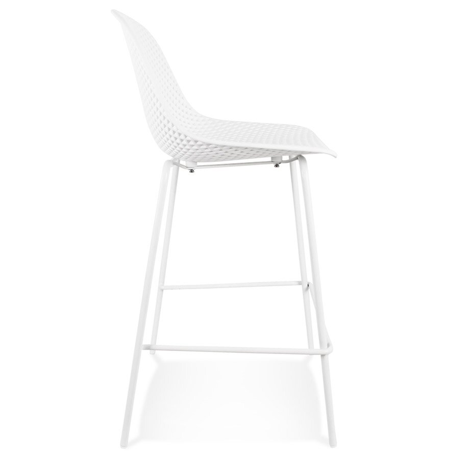 Halfhoge witte geperforeerde kruk &#039;LOKI MINI&#039; binnen/buiten