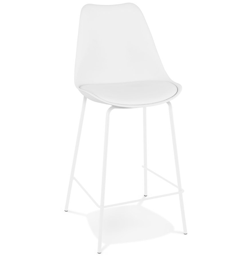 Halfhoge witte kruk &#039;LEMON MINI&#039; met witte metalen poten