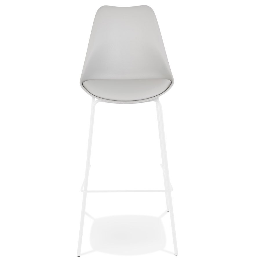 Grijze design barkruk &#039;LEMON&#039; met witte metalen poten