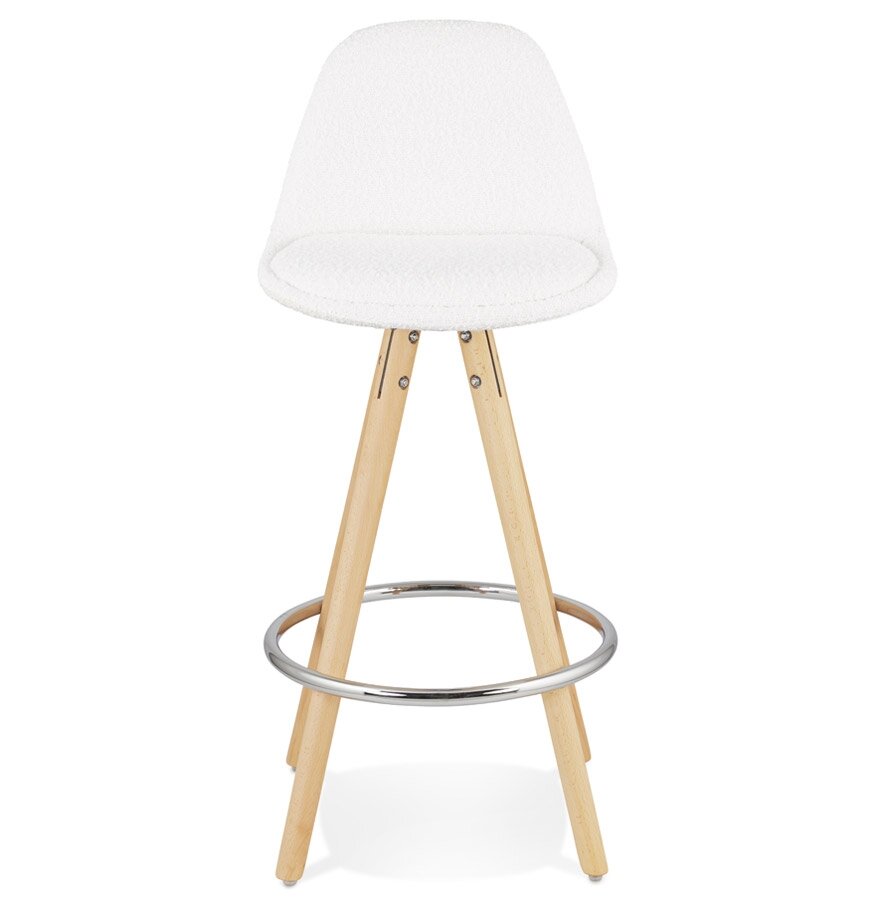 Scandinavische halfhoge kruk &#039;FLORENCE MINI&#039; van witte badstof