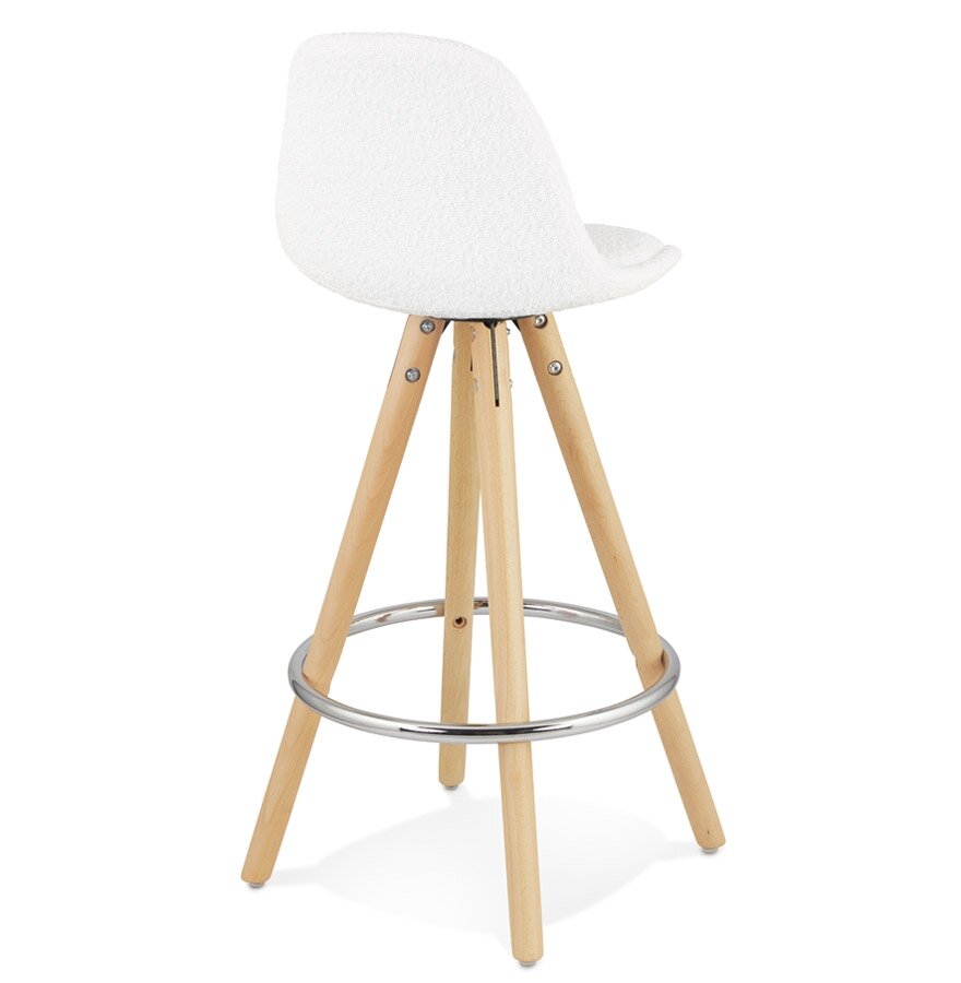 Scandinavische halfhoge kruk &#039;FLORENCE MINI&#039; van witte badstof
