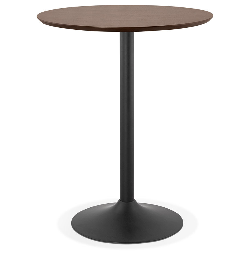 Staantafel / hoge tafel &#039;OSTERIA&#039; met notenhouten afwerking - &Oslash; 90 cm