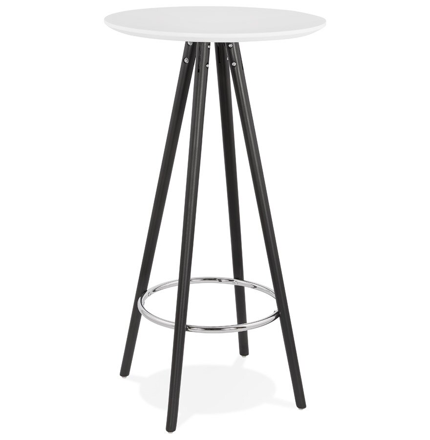 Hoge tafel / Statafel &#039;GALA&#039; in wit hout en met zwarte poten