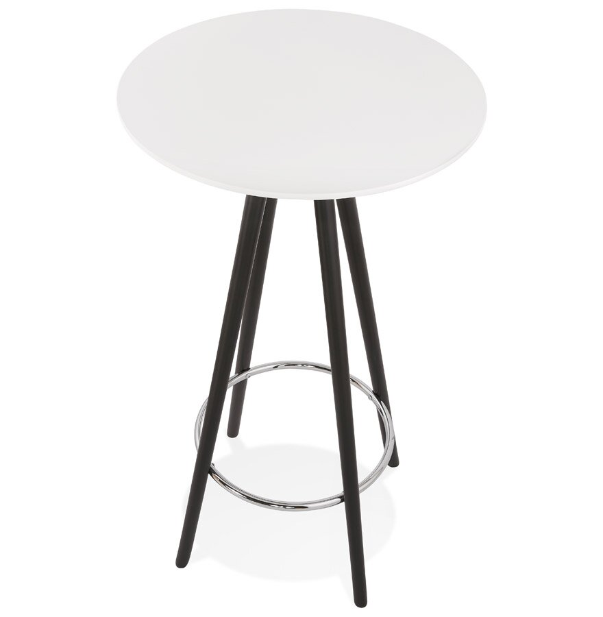 Hoge tafel / Statafel &#039;GALA&#039; in wit hout en met zwarte poten