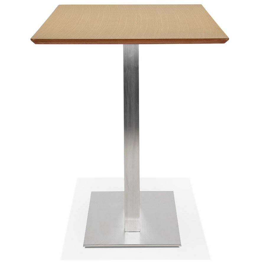 Hoge design tafel &#039;MAMBO BAR&#039; van natuurlijk afgewerkt hout met geborsteld metalen poot - 180x90 cm
