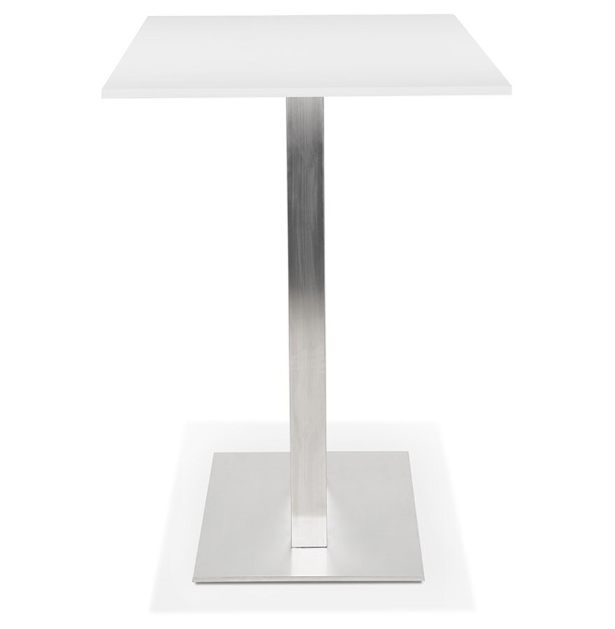 Witte design statafel &#039;DENVER BAR&#039; met geborsteld metalen poot - 160x80 cm