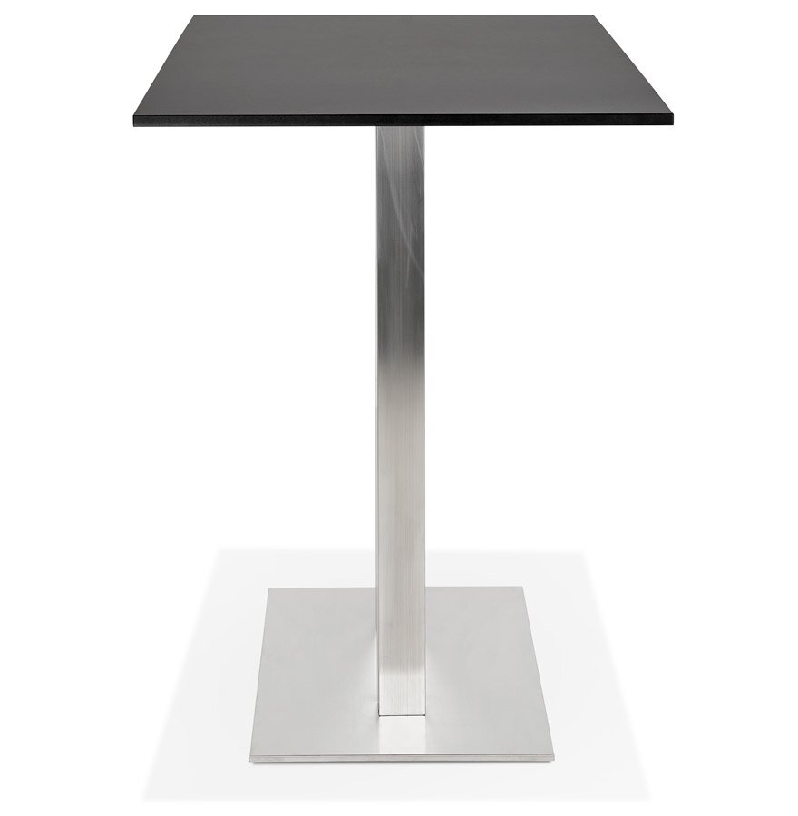 Zwarte design statafel &#039;DENVER BAR&#039; met geborsteld metalen poot - 160x80 cm