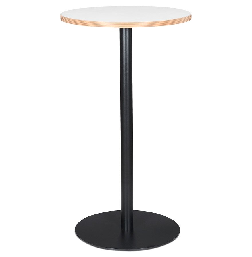 Witte ronde statafel &#039;POLLUX ROUND&#039; met zwarte poot - &Oslash; 60 cm