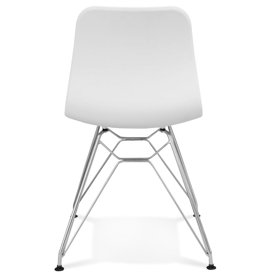 Design stoel &#039;GAUDY&#039; wit met verchroomd metalen voet