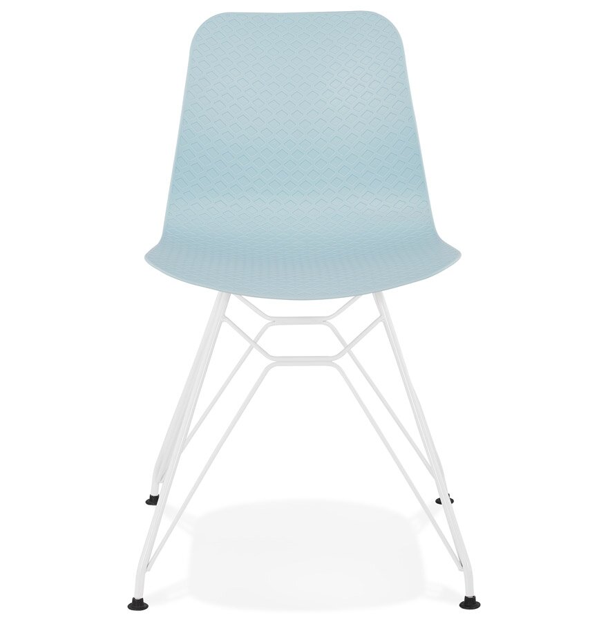 Moderne stoel &#039;GAUDY&#039; blauw met wit metalen voet