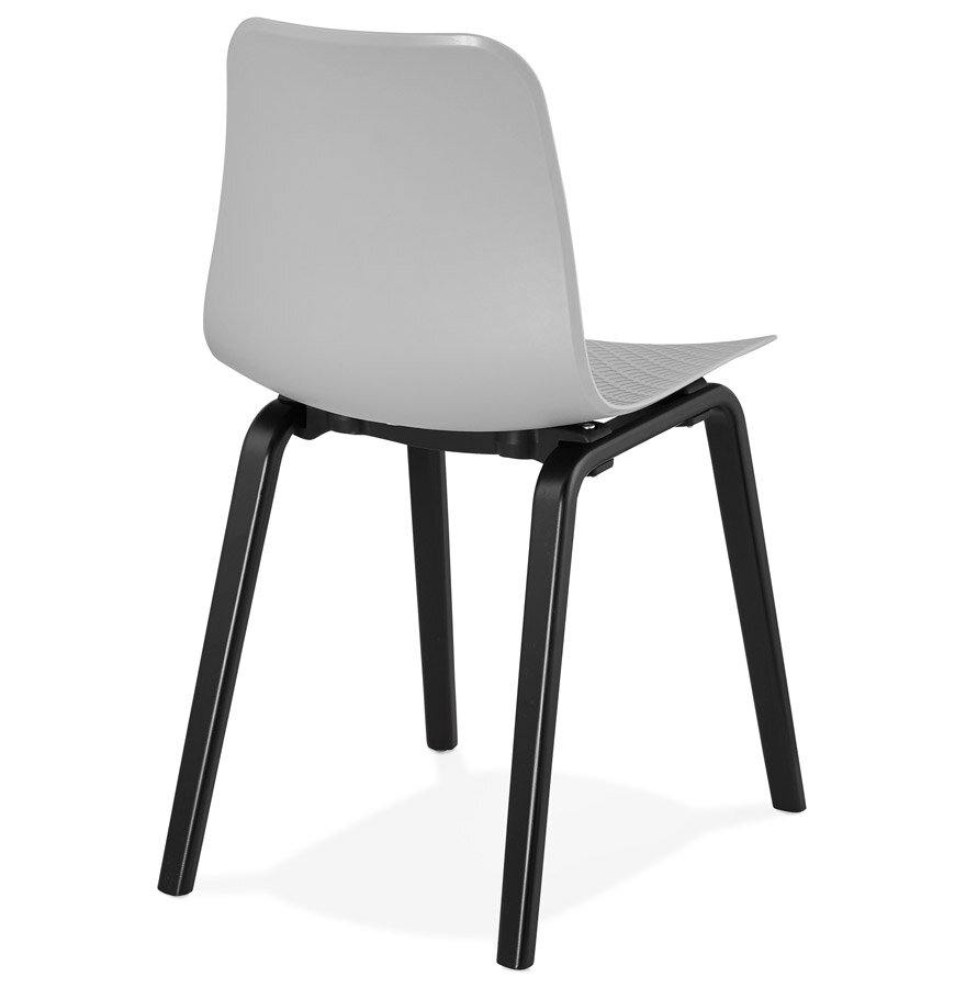 Design stoel &#039;PACIFIK&#039; grijs met zwarte houten poten