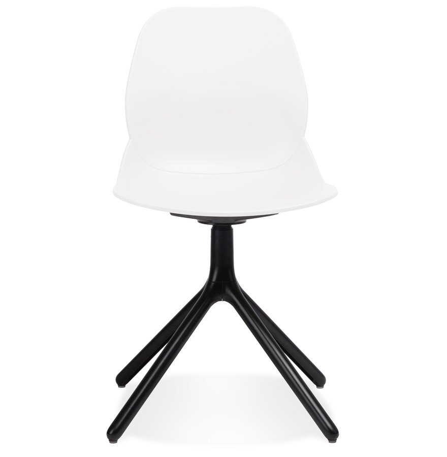 Witte design stoel &#039;TUCANA&#039; met zwarte metalen poten
