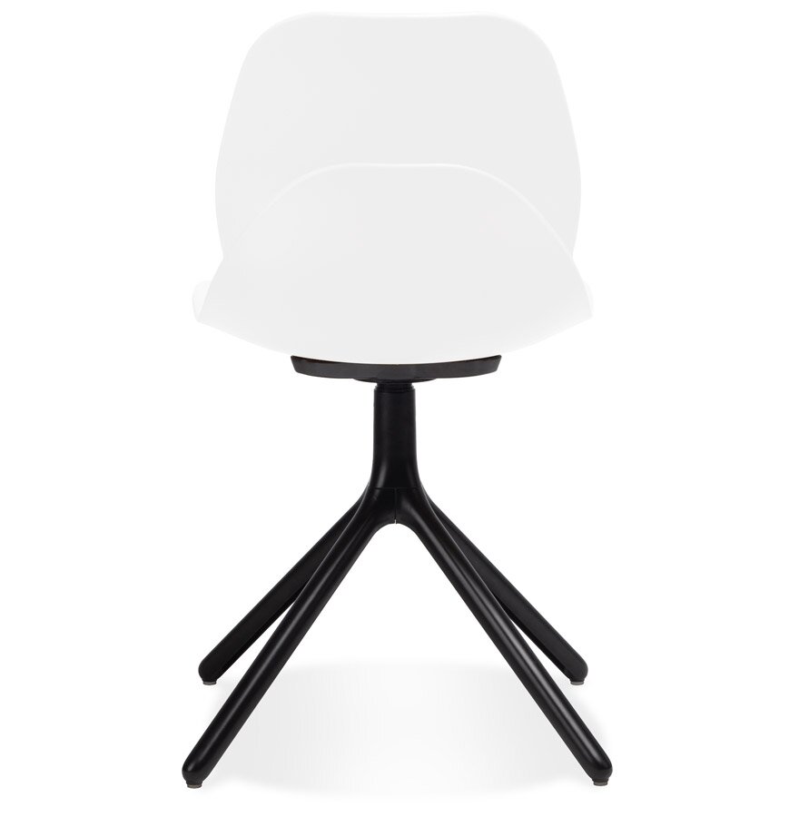 Witte design stoel &#039;TUCANA&#039; met zwarte metalen poten