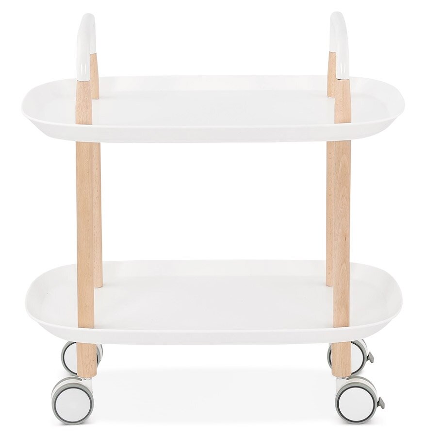 Witte design bijtafel op wielen &#039;VELOCE&#039;