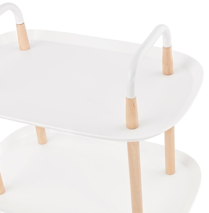 Witte design bijtafel op wielen &#039;VELOCE&#039;