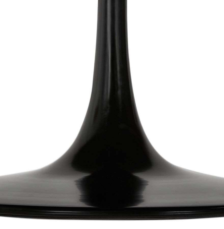 Ronde salontafel &#039;BUSTER MINI&#039; van zwarte hout en zwarte metalen poot - &Oslash; 90 cm