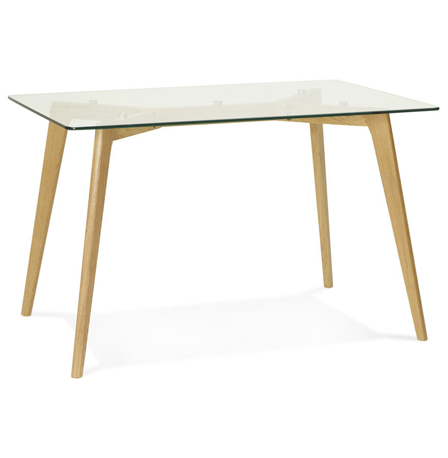 Kleine tafel / bureau recht &#039;BUGY&#039; van glas - 120x80 cm