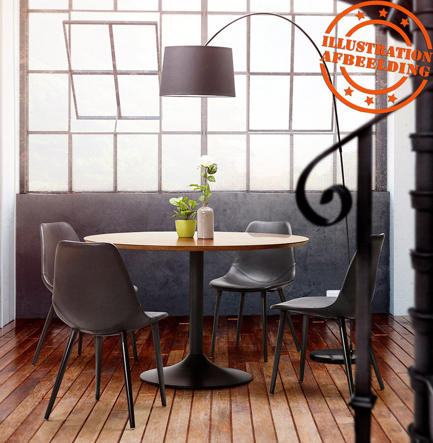 Ronde eettafel/bureautafel &#039;CHEF&#039; met notenhouten afwerking