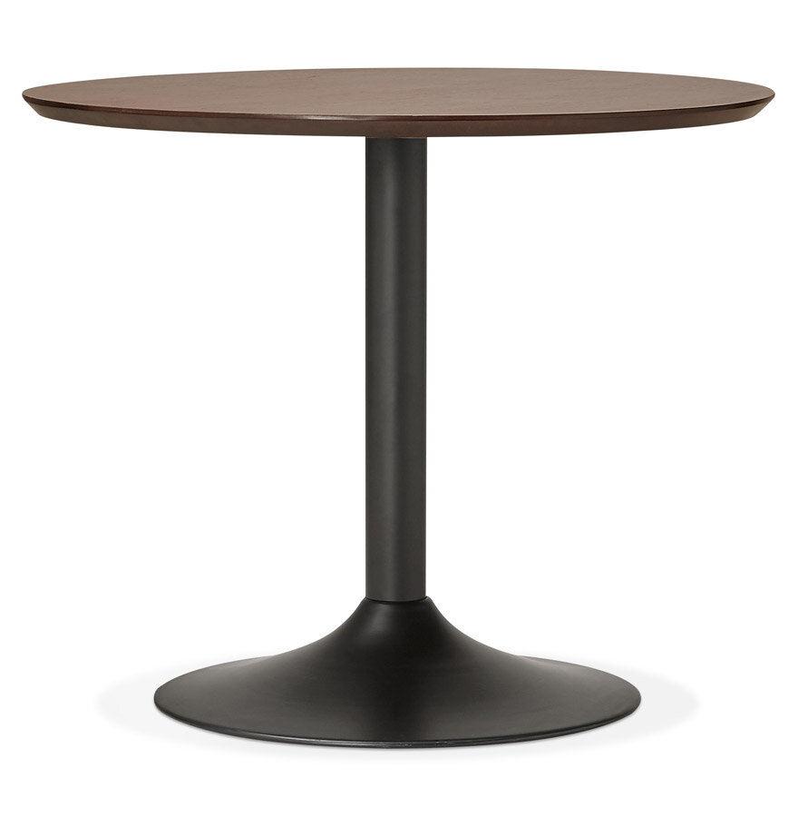 Kleine ronde bureautafel / eettafel &#039;CHEF&#039; met notenhouten afwerking - &Oslash; 90 cm