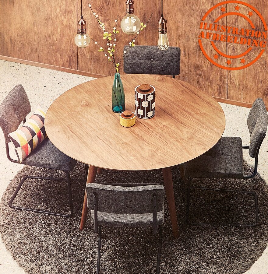 Ronde eettafel SWEDY&#039; van zwart hout - &Oslash; 120 cm