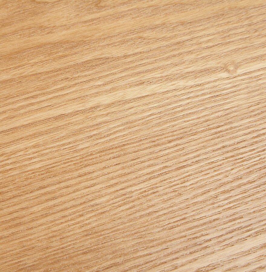 Ronde eettafel &#039;LULU&#039; van zwart metaal en natuurkleurig hout - &Oslash;140 cm