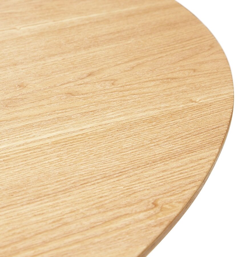 Ronde eettafel &#039;LULU&#039; van zwart metaal en natuurkleurig hout - &Oslash;140 cm