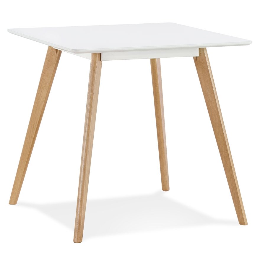 Kleine houten eettafel &#039;GENIUS&#039; met witte afwerking - 80x80 cm
