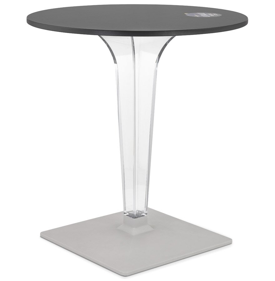 Zwarte ronde terrastafel &#039;LIMPID&#039; voor binnen/buiten - &Oslash; 68 cm