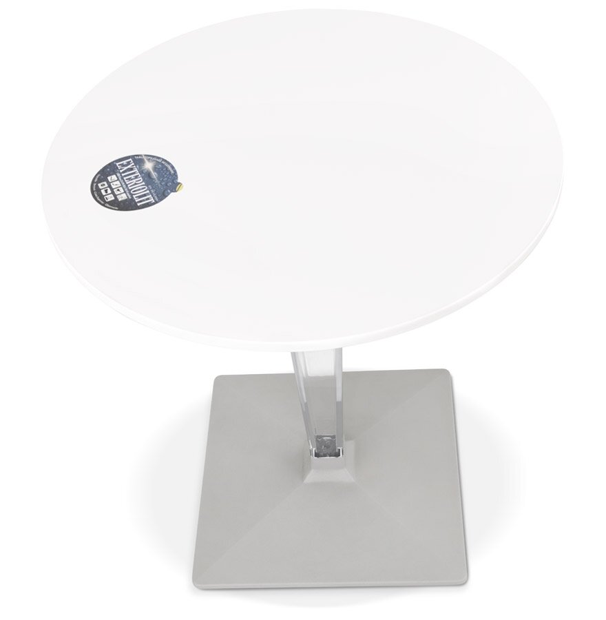 Witte ronde terrastafel &#039;LIMPID&#039; voor binnen/buiten - &Oslash; 68 cm