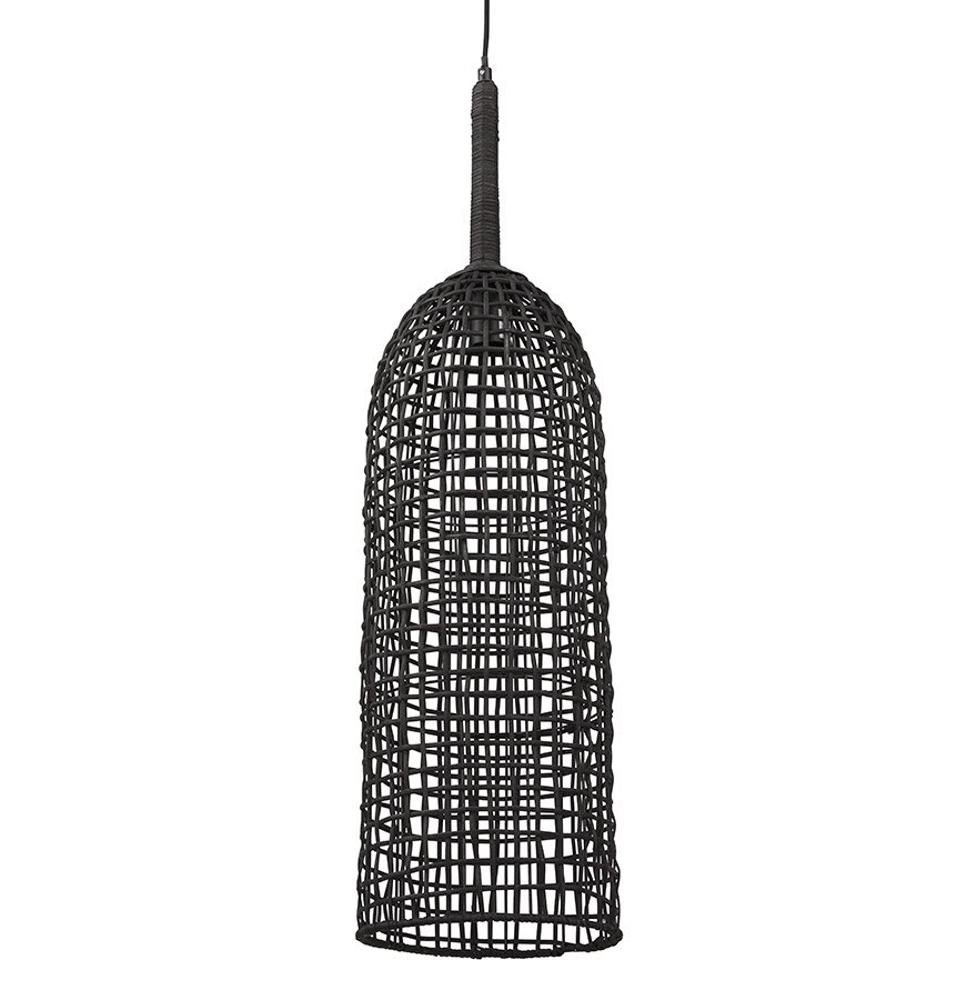 Hanglamp &#039;BENDITO&#039; van zwarte rotan