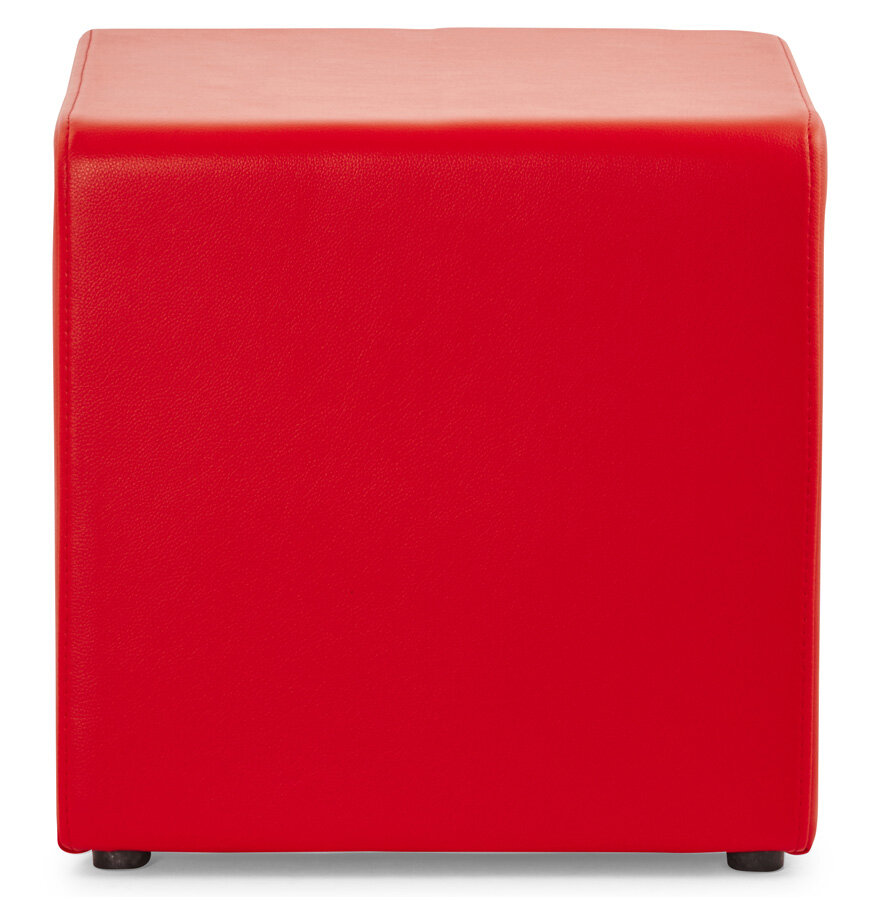 Poef &#039;CUBE&#039; in rood kunstleer