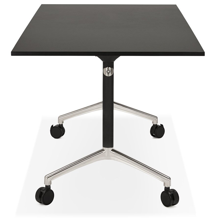 Zwart opklapbaar bureau &#039;FLEXO&#039; op wieltjes - 160x80 cm