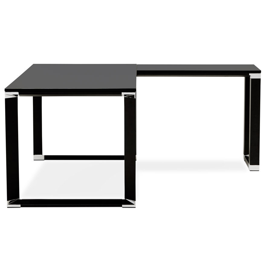 Design, hoekvormig directiebureau &#039;XLINE&#039; 160 van zwart hout (hoek naar keuze) - 160 cm