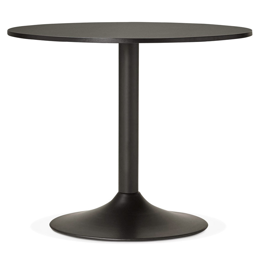 Kleine, ronde, zwarte bureau-/eettafel &#039;ATLANTA&#039; - &Oslash; 90 cm