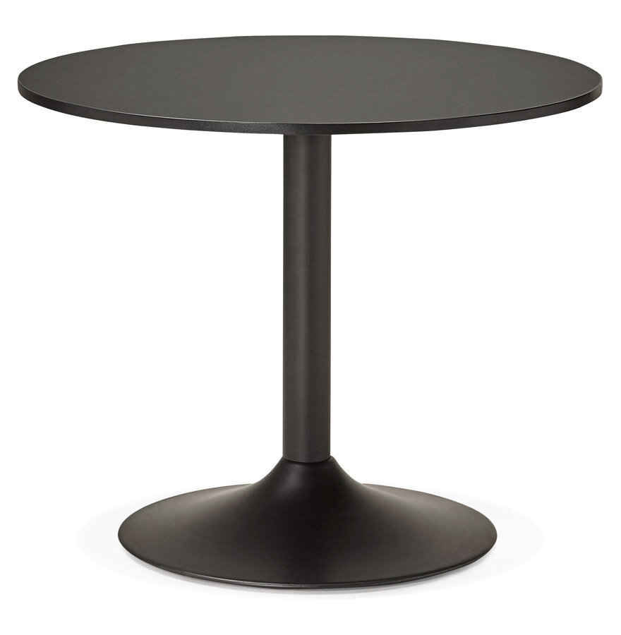 Kleine, ronde, zwarte bureau-/eettafel &#039;ATLANTA&#039; - &Oslash; 90 cm