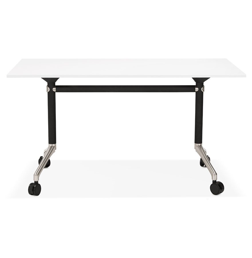 Opvouwbaar bureau &#039;FLEXO&#039; wit op wielen - 140x70 cm