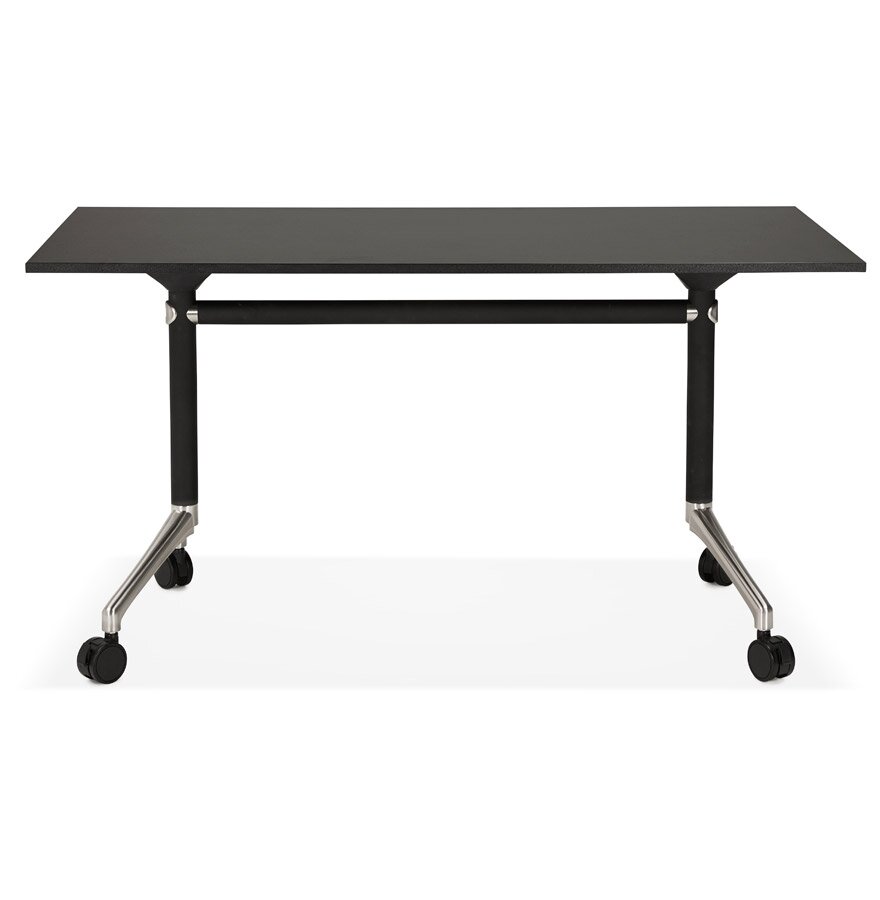 Opvouwbaar bureau &#039;FLEXO&#039; zwart op wielen - 140x70 cm