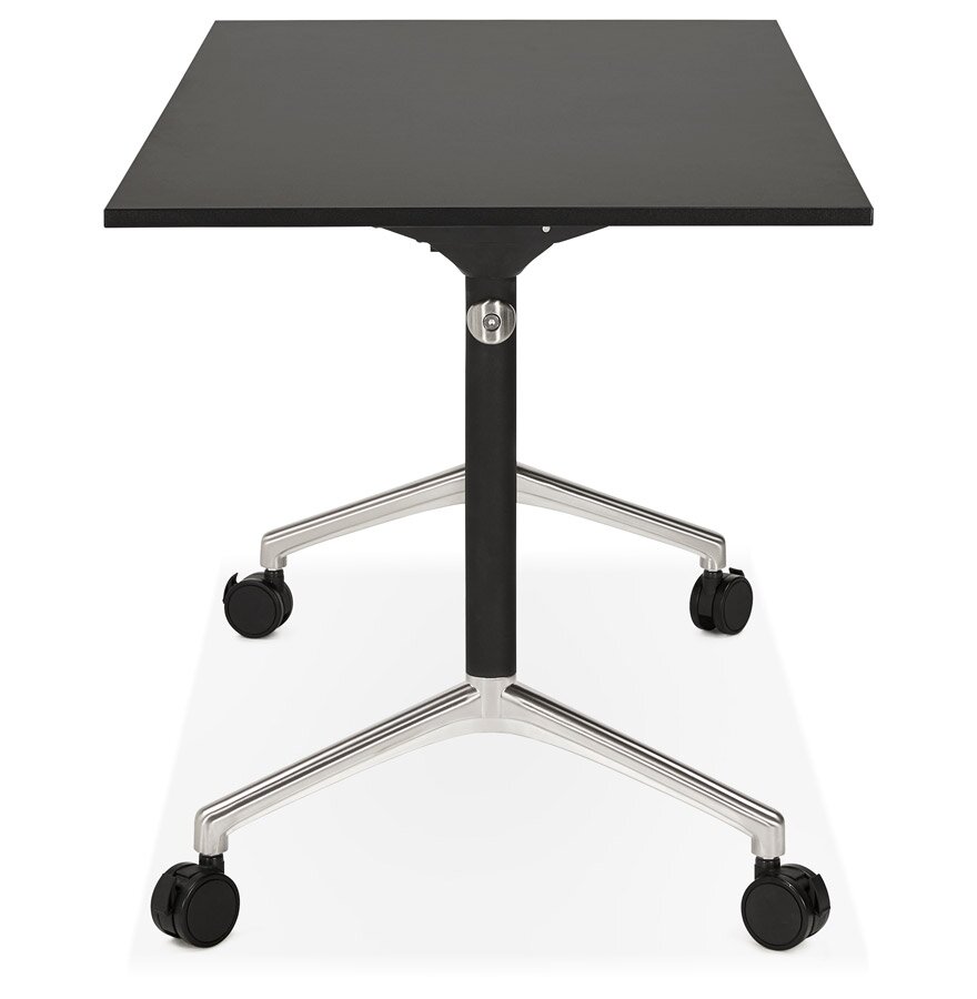 Opvouwbaar bureau &#039;FLEXO&#039; zwart op wielen - 140x70 cm