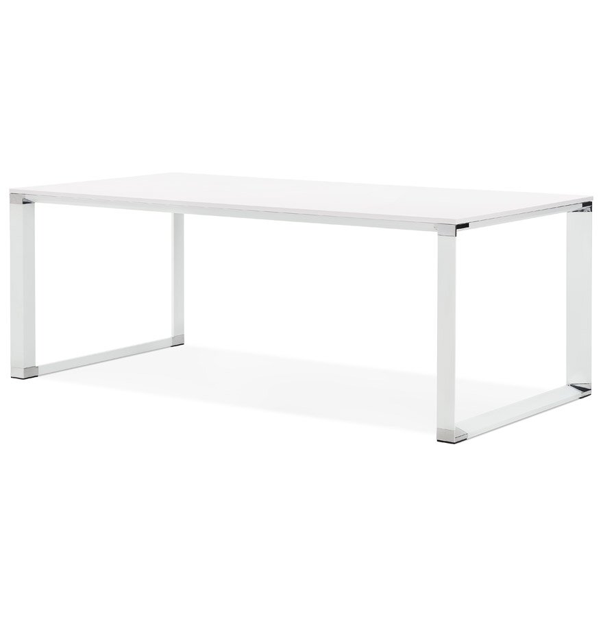 Groot recht directiebureau &#039;XLINE&#039; in wit hout - 200x100 cm